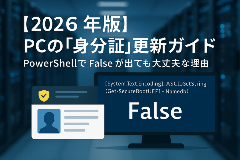 【2026年6月期限】Secure Boot証明書更新(Windows UEFI CA 2023)確認方法|Falseでも慌てないガイド ...